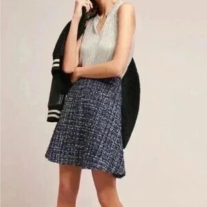 Anthropologie Vanessa Virginia Pleated Metallic Tank Tunic, Sz L